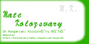 mate kolozsvary business card